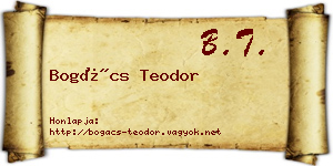 Bogács Teodor névjegykártya